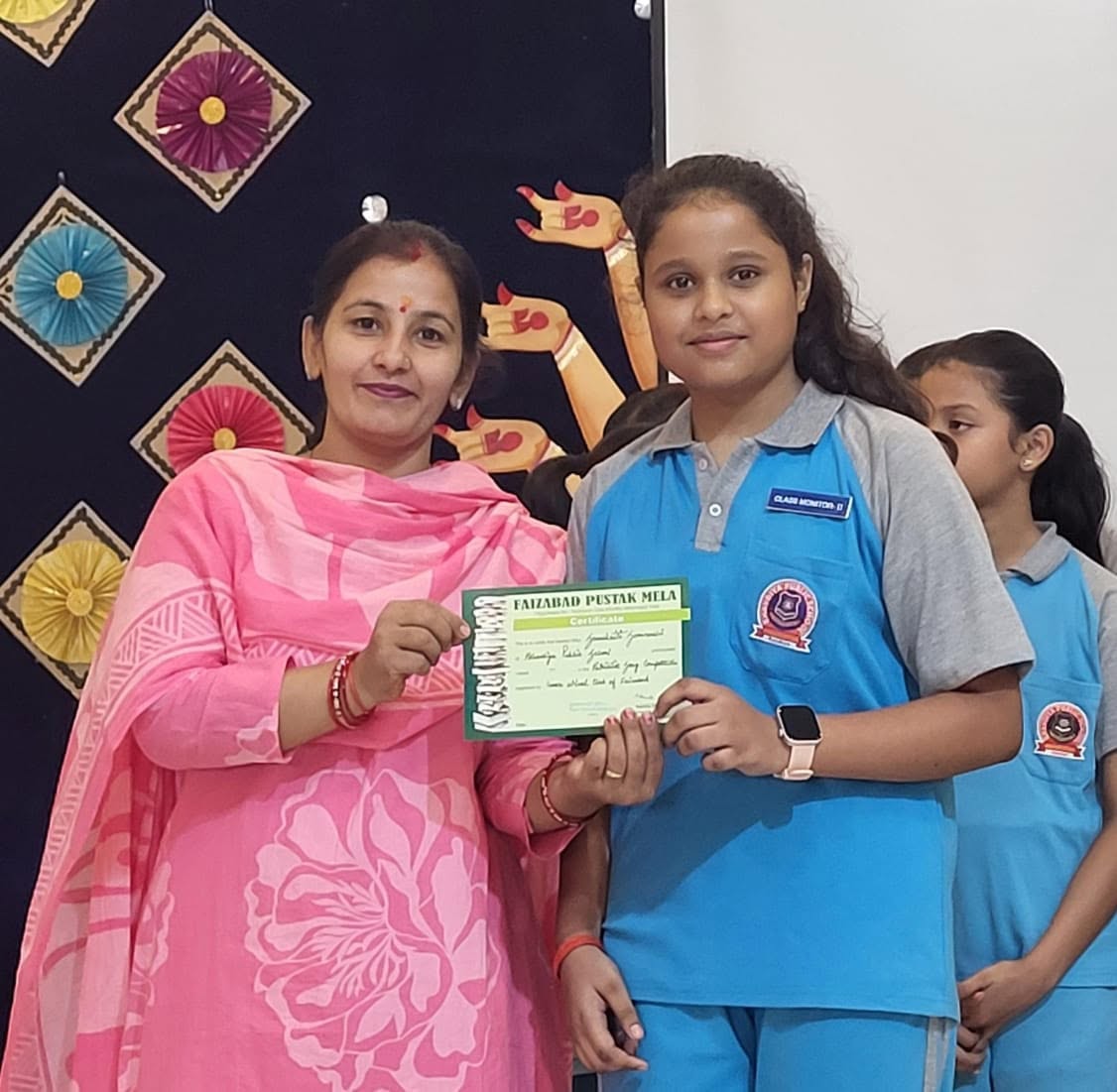 Our seven school's champions have falicitated with certificates for participation in Patriotic song competition which was held yesterday organised by Inner Wheel club of Faizabad Maitri.